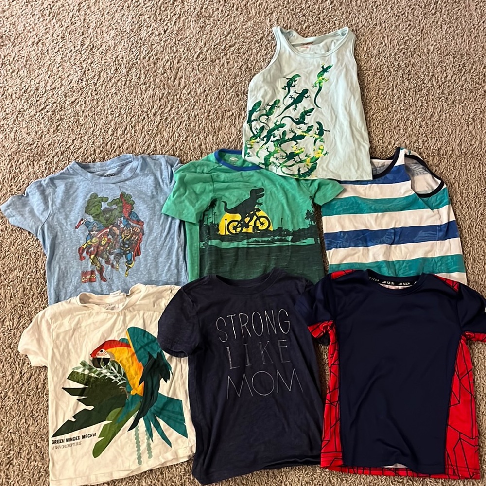 Bundle of seven short sleeve and sleeveless boy 5 and 5T